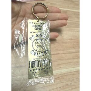 Vintage 1987 Howdy Doody Peanut Gallery Brass Keychain Admit One Ticket NBC KFS